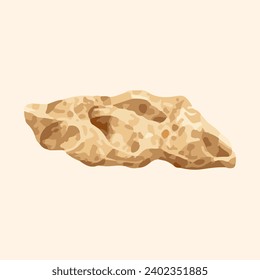 ancient stone fossil watercolor illustration