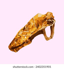 ancient stone fossil watercolor illustration