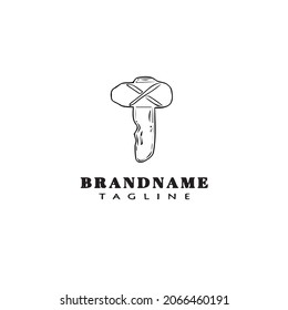 logotipo de martillo de piedra antigua caricatura plantilla de diseño de icono negro vector aislado