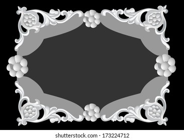 ancient stone slab with carved frame