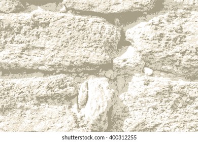 Ancient stone stonework wall 
grunge background  texture pattern, for architectural fence masonry and construction
vintage design. One-color vector texture
