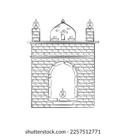 Ancient stone temple of Atashgah, Zoroastrian place of fire worship, Baku, Azerbaijan