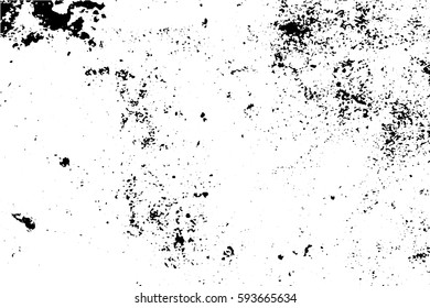 Ancient stone texture with natural grain. Black stains on transparent background. Rough surface of concrete wall. Vintage effect overlay. Distressed texture vector illustration. Old stone surface