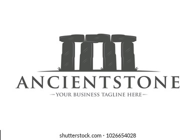 Ancient Stone vector logo design.