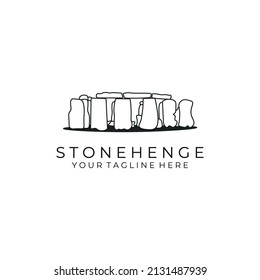 Ancient Stone vector logo design. stonehenge