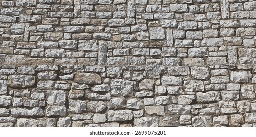 Antiguo muro de piedra, Grande fondo de textura de roca gris.