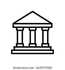 Ancient structure with three pillars. Icon symbol illustration