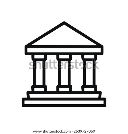Ancient structure with three pillars. Icon symbol illustration