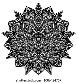 Ancient style Mandala. Ancient sacred geometry design. Hand drawn ornament. Islam, Arabic, Indian style