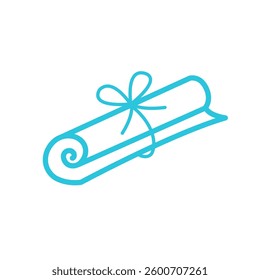 Ancient Style Scroll Letter icon. Isolated on white background. 