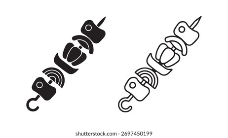 Ancient stylized symbols with transparent background