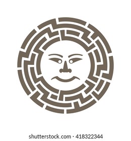 Ancient sun hieroglyph. Vector graphic design