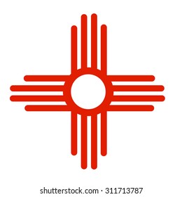 Ancient Sun Symbol of the Zia; a Native American tribe. This symbol appears on the American flag of New Mexico.
