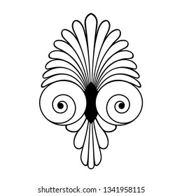 Ancient swirl old greek flat ornament, vector and illustration symbol