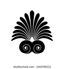 Ancient swirl old greek flat ornament, vector and illustration symbol