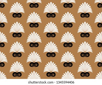 Ancient swirl old greek flat seamless ornament pattern, vector and illustration texture background