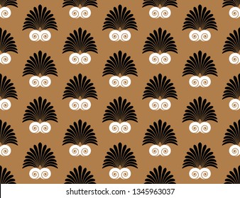 Ancient swirl old greek flat seamless ornament pattern, vector and illustration texture background