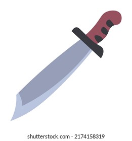 Espada antigua con mango, cuchillo corto aislado con una cuchilla afilada. Armas de combate y guerra, ataques y armas para soldados y guerreros de la antigüedad. Guerra con armas militares. Vector de estilo plano