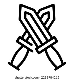 Ancient sword icon outline vector. Greek temple. City architecture