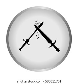 Ancient sword on a gray background. Battle swords.