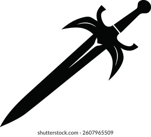 ancient sword silhouette vector illustration