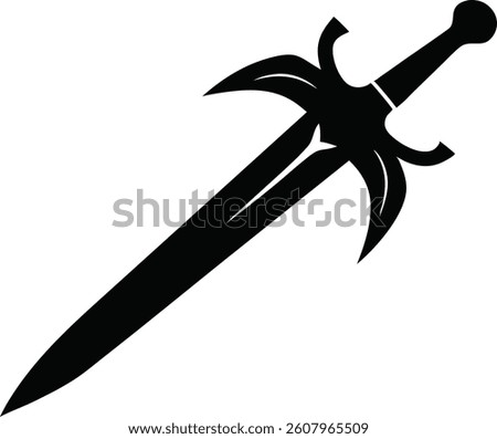 ancient sword silhouette vector illustration