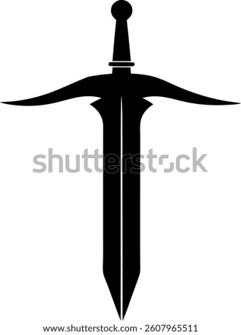 ancient sword silhouette vector illustration