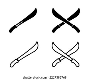 Antike Schwerter-Symbole setzen in flachen Vektorgrafiken ein. Waffen, Soldat, Krieger-Symbole