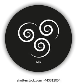 Ancient symbol of Air element with subscribe.