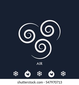 Ancient symbol of Air element with subscribe.