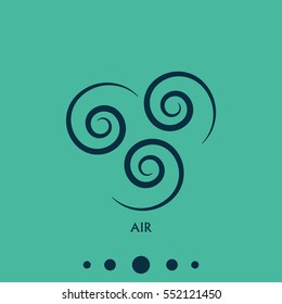 Ancient symbol of Air element with subscribe.