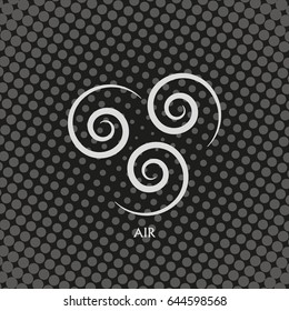 Ancient symbol of Air element with subscribe.