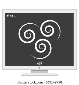Ancient symbol of Air element with subscribe.