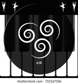 Ancient symbol of Air element with subscribe.