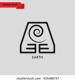 Ancient Symbol Of Earth Element With Subscribe.