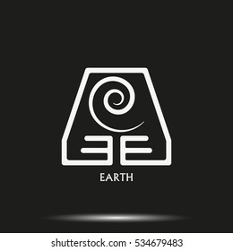 Ancient symbol of Earth element with subscribe.