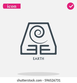 Ancient symbol of Earth element with subscribe.