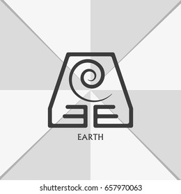 Ancient symbol of Earth element with subscribe.