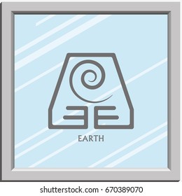 Ancient symbol of Earth element with subscribe.