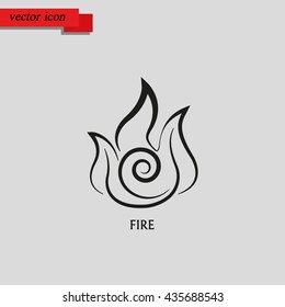 Ancient symbol of Fire element with subscribe.