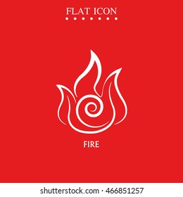 Ancient symbol of Fire element with subscribe.
