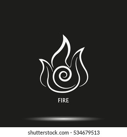 Ancient symbol of Fire element with subscribe.