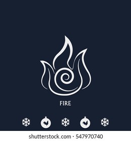Ancient symbol of Fire element with subscribe.
