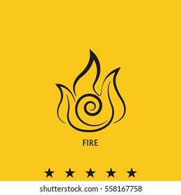 Ancient symbol of Fire element with subscribe.