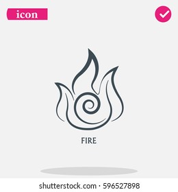 Ancient symbol of Fire element with subscribe.