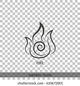 Ancient symbol of Fire element with subscribe.