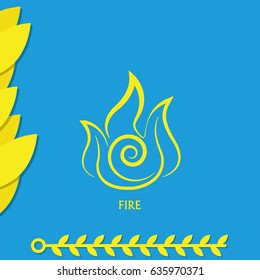 Ancient symbol of Fire element with subscribe.