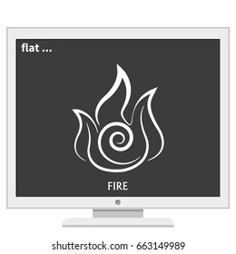 Ancient symbol of Fire element with subscribe.