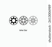 ancient symbol icon Star of Ishtar vector illustration
