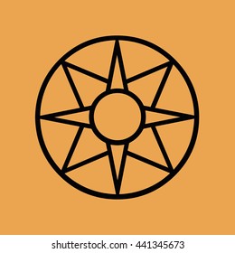 Ancient symbol icon Star of Ishtar vector illustration